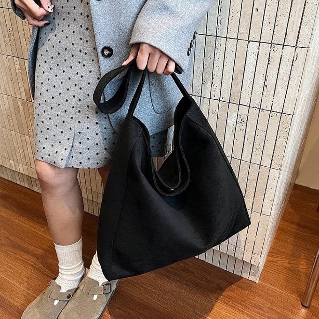 Shoulder Bag Women Velvet Large Capacity for Office and Daily Use