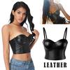 Women Leather Bra Gothic Bralette Corsage Sexy Lingerie Corset Tops Party Wear Tank Tops Underwear