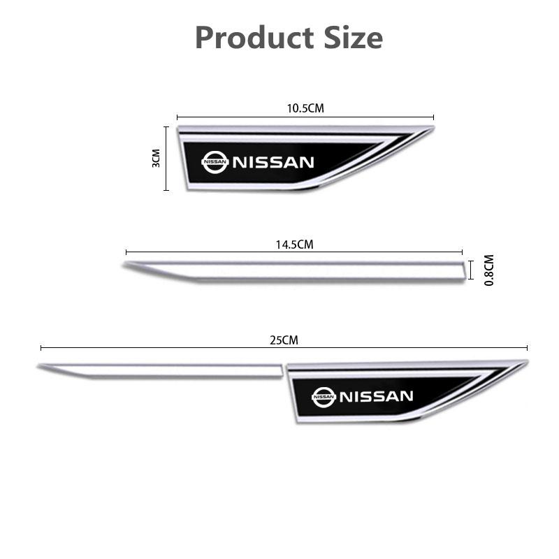 AUW3 Car Door Side Fender Blade Logo Emblem Badge Decal Sticker For Nissan Rogue Pathfinder X-Trail GTR Note Qashqai Juke Patrol