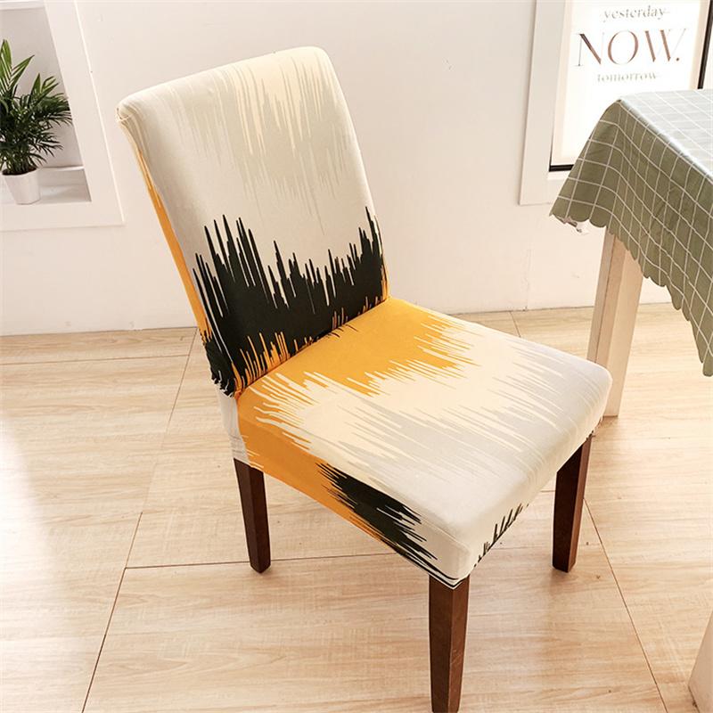 Printing Chair Covers Elastic Dining Room Seat Cover Spandex Dustproof Chair Protective Case for Home Office Restaurant Banquet