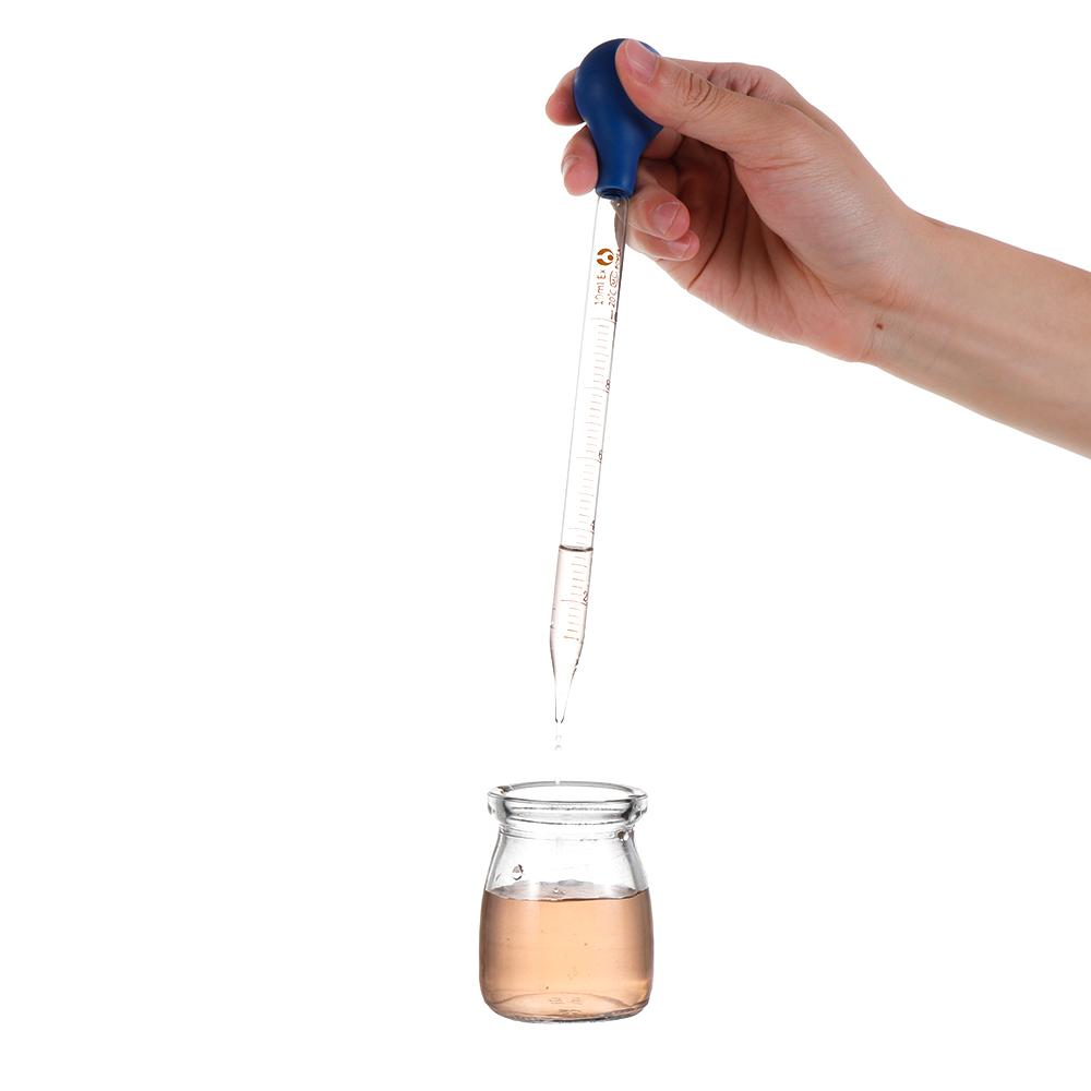 Home Test Tubes Transparent Rubber Head Graduated Pipettes Glass Dropper Liquid Transfer