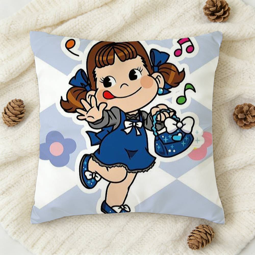 FFujiya candy logo Doublesided Printed Square Decorative Cushion Cover for Sofa Living Room Home Decor