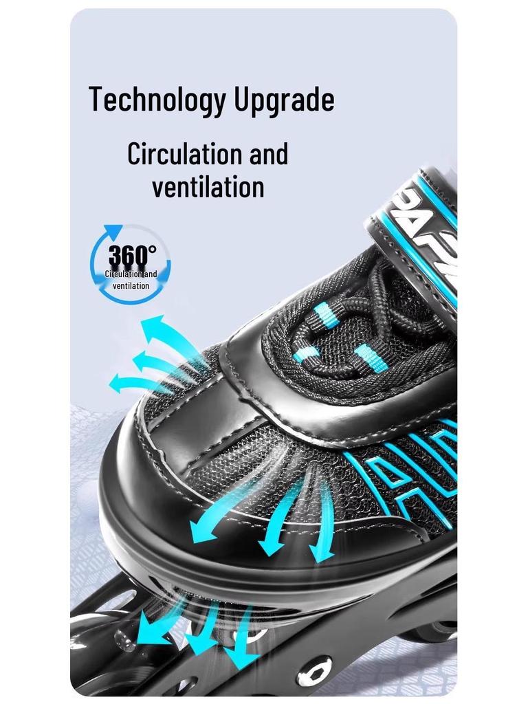 Роликовые коньки Xiaozhuangyuan 301 Flash для начинающих - Взрослые и детские однорядные коньки