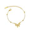 Light Luxury Beaded Bow Anklet: Titanium Steel, Non-Fading, Versatile Fashion Foot Chain for Summer or Best Friend Gift