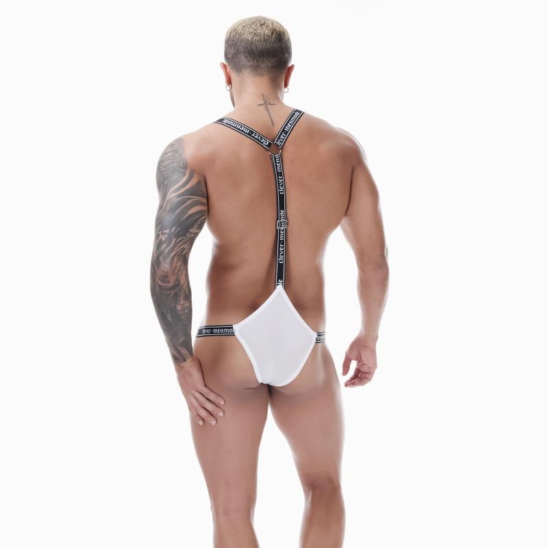 Bodysuits Men's Letter Print Shoulder‑Strap Jockstrap Underwear Sexy Elastic Band Harness Thong Briefs Sensual Intimate LingerieGood product