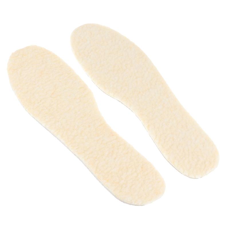 1 Pair Of Aluminum Foil Lamb Wool Insoles Winter Warm Soft Plus Velvet Insoles