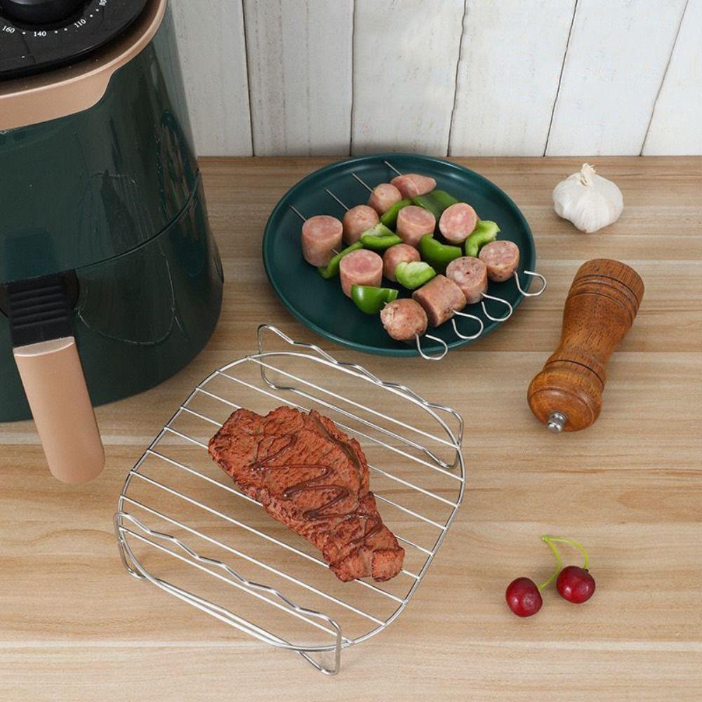 DIY Bakeware Airfryer Rack Silver Versatile Roasting Rack New Air Fryer Holder Kitchen Supplies