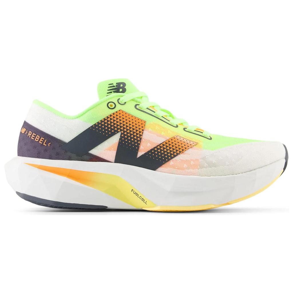 New Balance FuelCell Rebel V4 White Bleached Lime Glo Women Sneakers Bleached-Lime-Glow Hot-Mango WFCXLA4