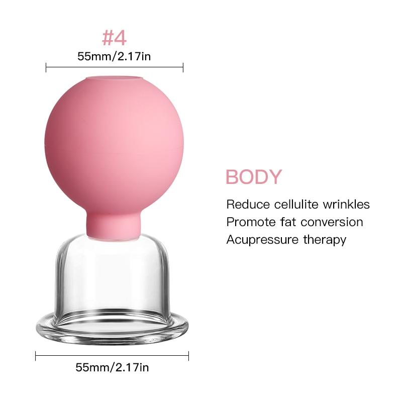 New 1 Pcs Rubber Vacuum Cupping Glasses Massage Body Cups Anti Cellulite Cans Face Massage Vacuum Jar Medical Chineses Therapy Cupping