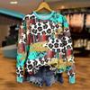 Womens Casual Streetwear Hooded Sweatshirt With 3D Leopard Print Oversized Fit Long Sleeve Pullover Top