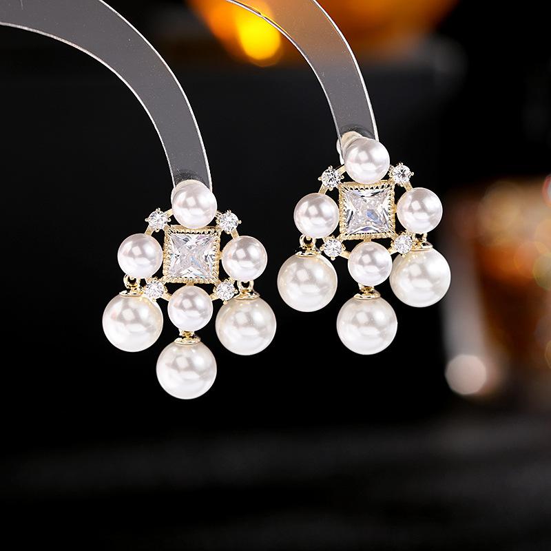 2022 новые модные серьги с пресноводным жемчугом в стиле ретро для женщин, блестящие серьги с фианитом в стиле барокко, висячие серьги из серебра 925 пробы с пресноводным жемчугом