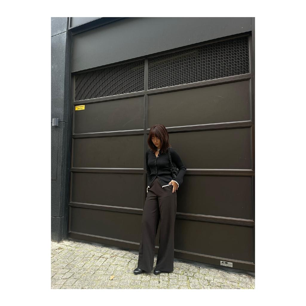 Black Wide Leg Woven Trousers Twoaw21pl0076