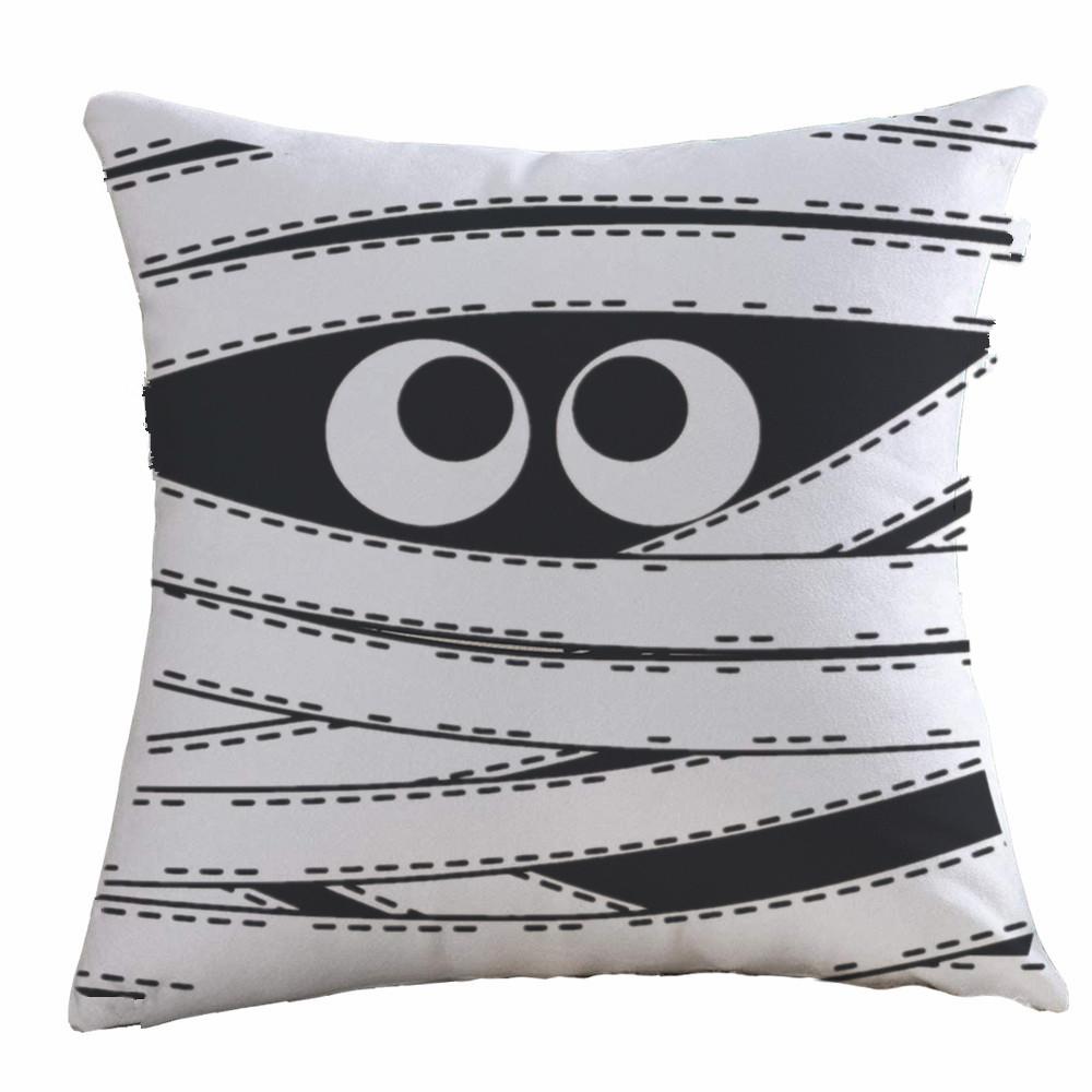 Симпатичный жуткий Хэллоуин с принтом тыквы и летучей мыши, чехол для подушки, домашний декор для гостиной, дивана, наволочка 45x45 см