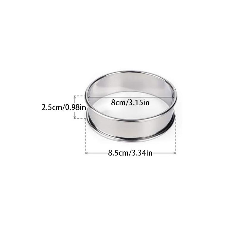 Нержавеющая сталь двойной прокат круг для выпечки тарталетки фруктовый пирог торт формы для печенья 10 см 8 см для кухни бисквитное тесто