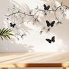 Съемные черные наклейки на стену в виде ветвей дерева и бабочек для спальни, гостиной, домашнего декора, самоклеящиеся наклейки