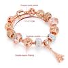 LUXY MOON Women's Fashion Bracelet New Rose Gold Crystal Glass Perforated Beaded Tower Bracelet