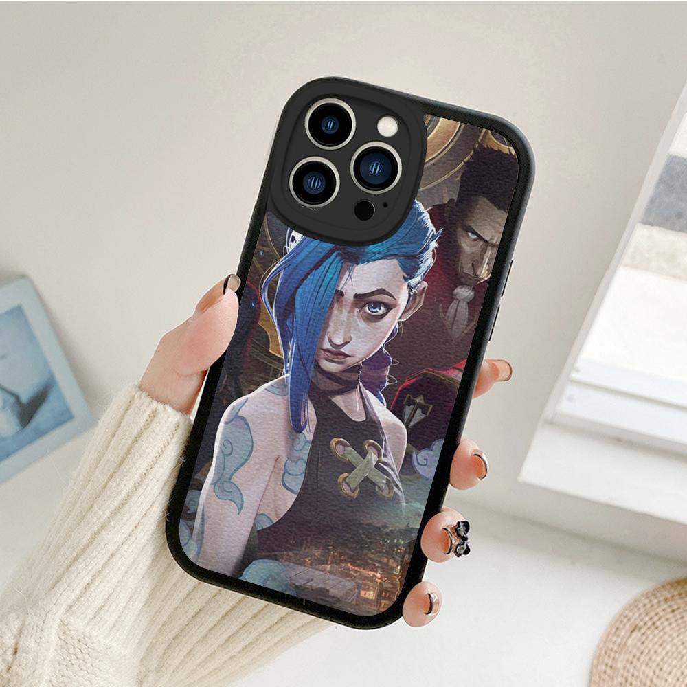 Чехол для телефона Iphone Anime Arcane Jinx для Iphone 14 13 11 12 Pro MAX 13 12 MiNi 7 8 14 plus X XS XR, защитные чехлы из овечьей кожи