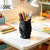Stable Marker Storage 3D Printed Owl Pen Holder, Creative Desk Organizer for Office Stationery, Retro Relief Art Supplies Animal Container Pencils