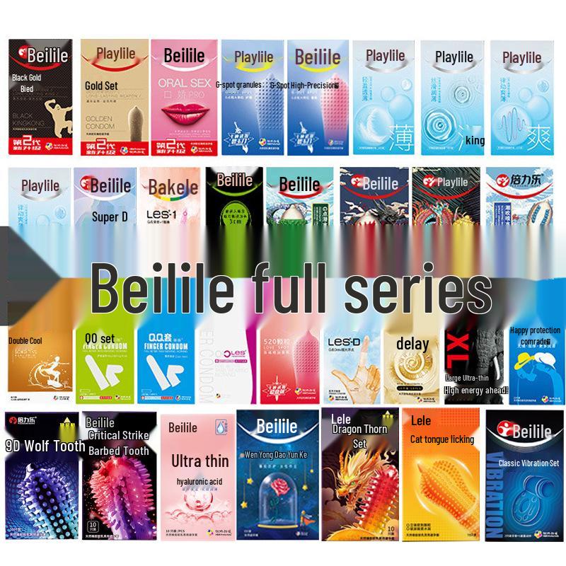 Ультратонкие презервативы Beilile с шишечками, для продления полового акта, с вибрацией и зажимом для рта для усиления удовольствия