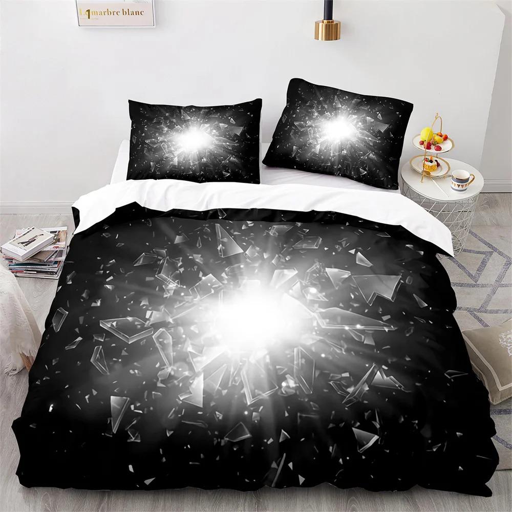 Explode Duvet Cover Collection Orange Firework Shaped Pattern Polyester Comforter Cover King Queen Size For Boys Girl Bedding Collection
