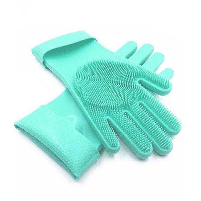 Kitchen Silicone Dishwashing Gloves, Household Cleaning, Waterproof Dishwashing Brush