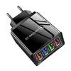 Цветное 4-портовое USB-зарядное устройство для путешествий, 3A для мобильных телефонов и планшетов, штекер США/ЕС