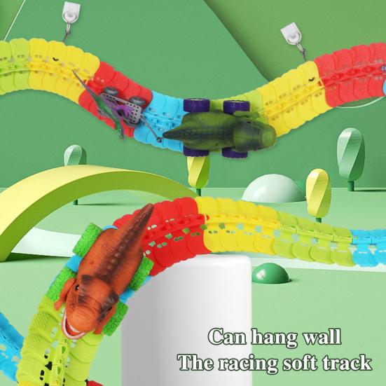 1 комплект игрушечных треков для машинок-динозавров с легкой музыкой, обучающий трек для самостоятельного изготовления