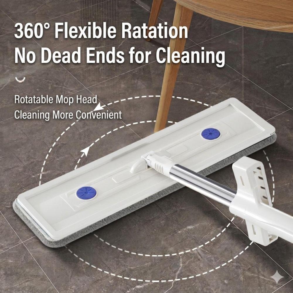 360 Degree Rotation Flat Mop 42cm Squeeze Mop Durable Hand-free Mop Cleaning Tool