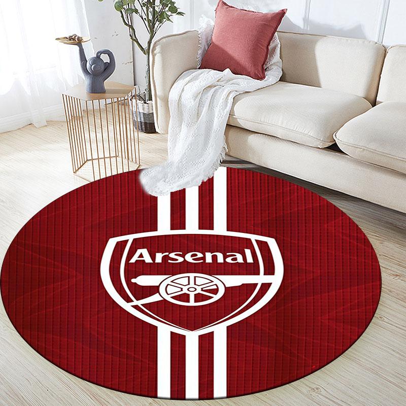 Arsenal pattern round rug,Carpet Rug for Living Room Bedroom Playroom ,Non-slip Floor Mat,Holiday Gifts and Birthday Gifts.