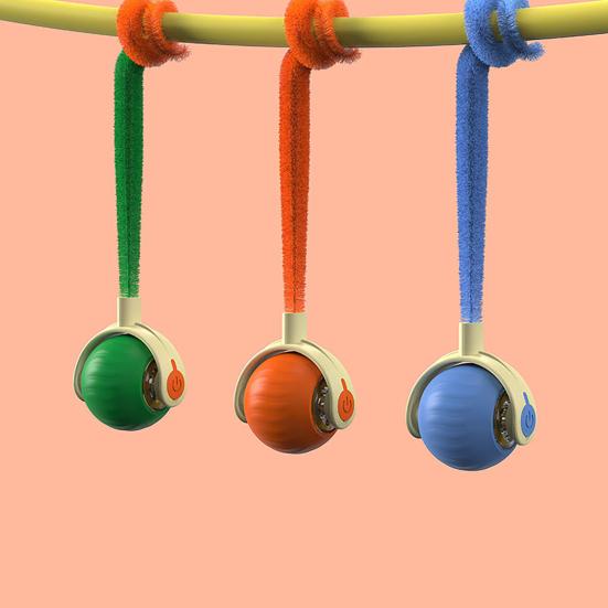 Интерактивная игрушка-мяч для кошек, перезаряжаемый через USB, автоматический движущийся мяч с плюшевым хвостом, умная головоломка для домашних животных для занятий спортом в помещении, снятия стресса