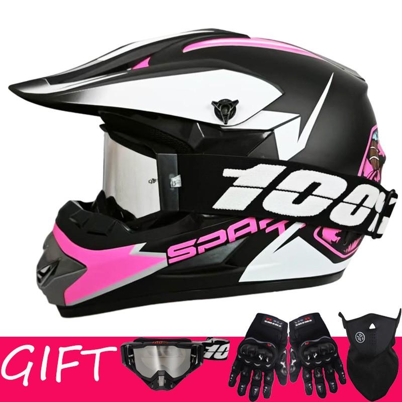 Youth Off-Road Full Face Helmet With 100% Goggles Gloves Mask Bike Karting