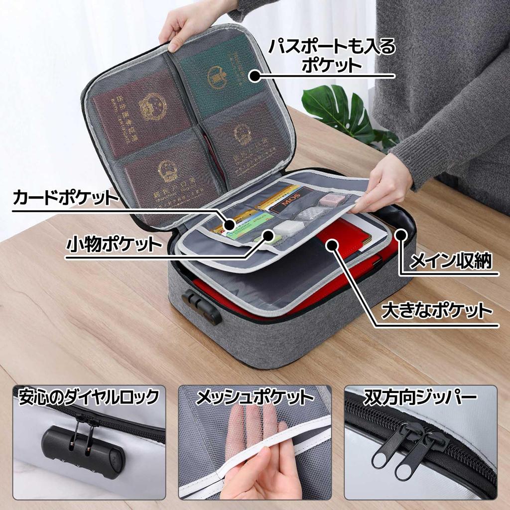 Огнеупорная сумка для каравана с кодовым замком, большая, для важных документов, огнеупорное хранилище документов, идеально подходит для деловых поездок и подготовки к стихийным бедствиям