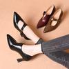 Удобные и универсальные французские 2025 новые ретро остроносые тонкий каблук мягкая кожа туфли-лодочки женственность для работы легкий рот туфли