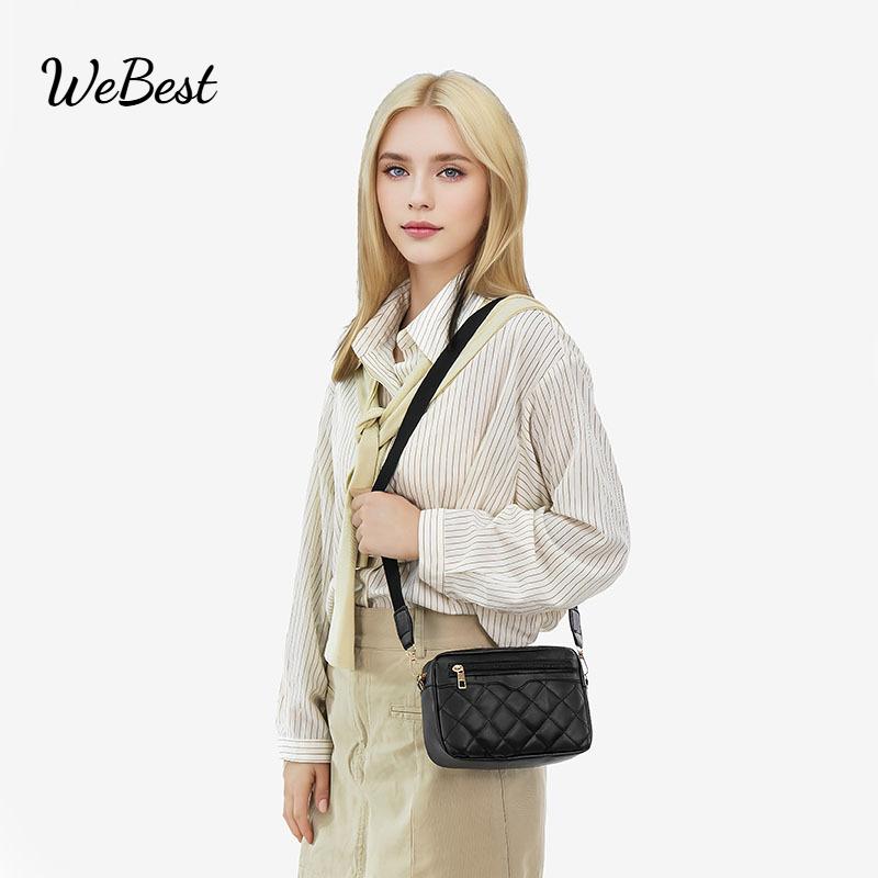 Embroidered Camera Crossbody Shoulder Bag