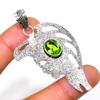 Peridot Gemstone 925 Silver Plated Handmade Jewelry Pendant 2.27"