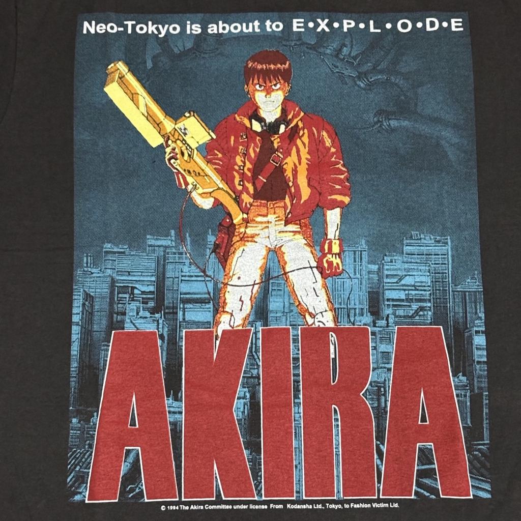 Винтажная футболка AKIRA 1988 Аниме 80-х Мультфильм РЕДКАЯ Черная Одинарный шов РЕПРИНТ