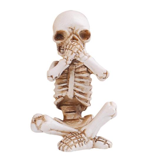 3 шт. Украшения в виде черепа, статуэтки скелетов для йоги из смолы, статуэтка «Слышу, вижу, не говорю, не злу», готический домашний декор на Хэллоуин для коллекционеров черепов