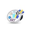 S925 Silver Charming Artist Oil Painting Drip Palette Pendant Bead DIY Handmade Jewelry Bracelet Stringing Supplies