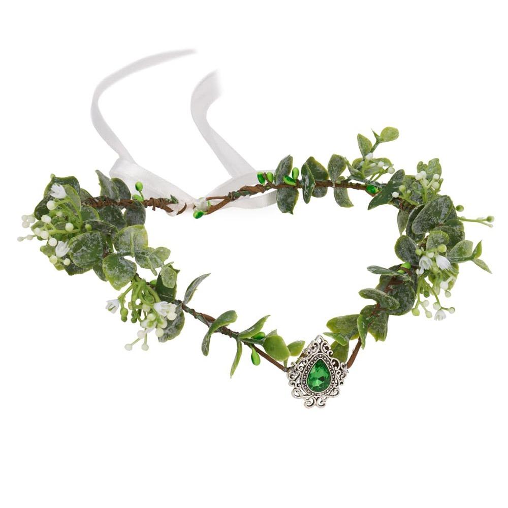 Косплей Фея Цветочная Корона Листьев Костюм на Хеллоуин Эльфийская Принцесса Тиара Лесная Цветочная Повязка На Голову