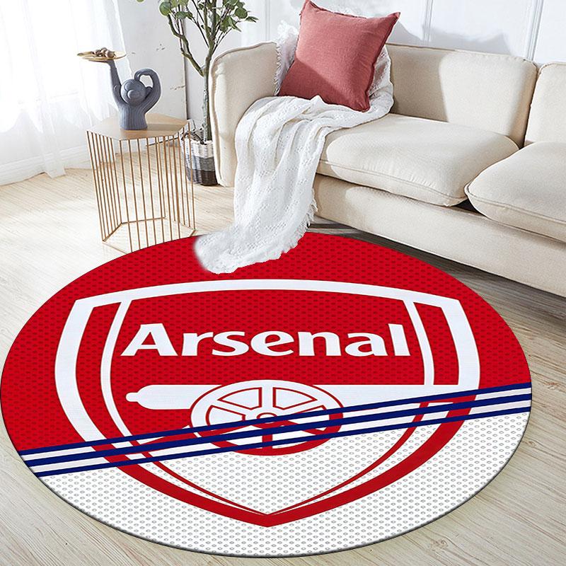 Arsenal pattern round rug,Carpet Rug for Living Room Bedroom Playroom ,Non-slip Floor Mat,Holiday Gifts and Birthday Gifts.