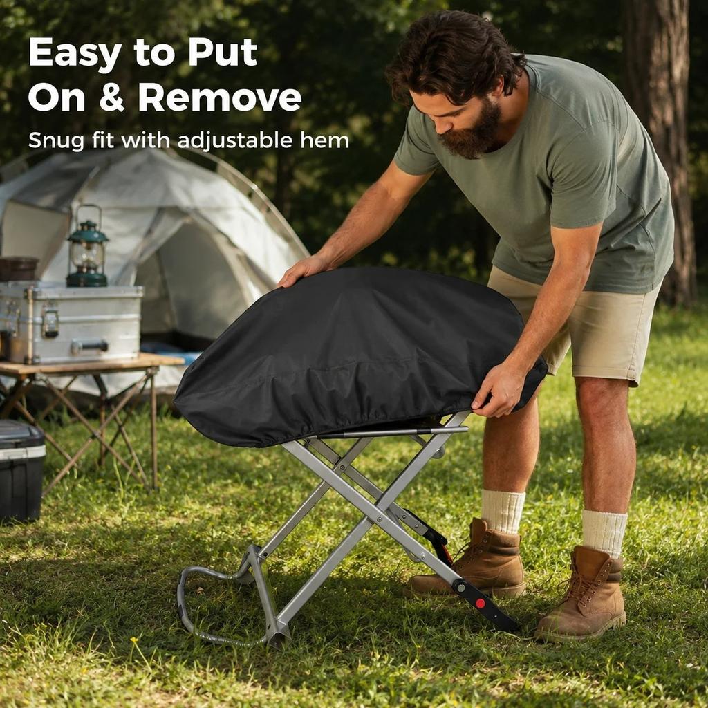 Waterproof 420D Oxford Fabric Heavy Duty Grill Cover with Adjustable Hem for Outdoor BBQ Grill 40" x 20" x 10"