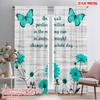 2pcs 2D Flat Printing Drapes Positive Thought Change Day Butterflies 100% Polyester Without Electricity Birthday Party Perfect