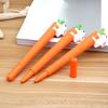Cartoon Style White Rabbit Eating Radish Shaped Signature Pen