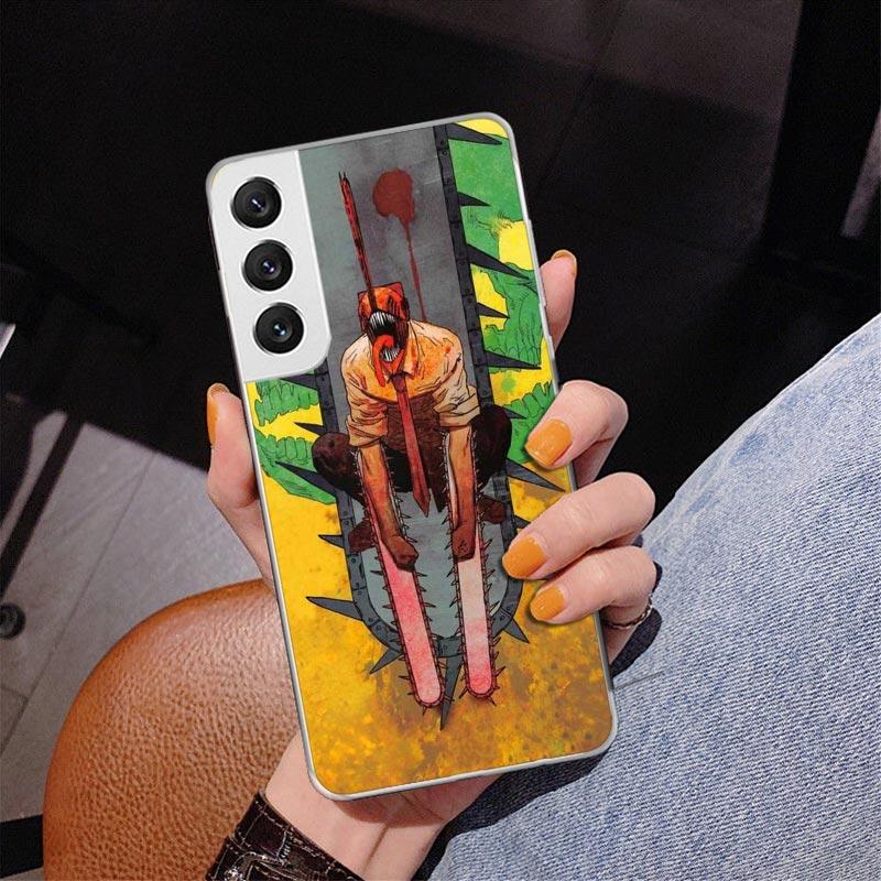Anime Chainsaw Phone Case For Samsung Galaxy S24 S25 Edge S26 Ultra S23 S22 S21 Plus S20 FE + Personalized Print Cover Galaxy S2