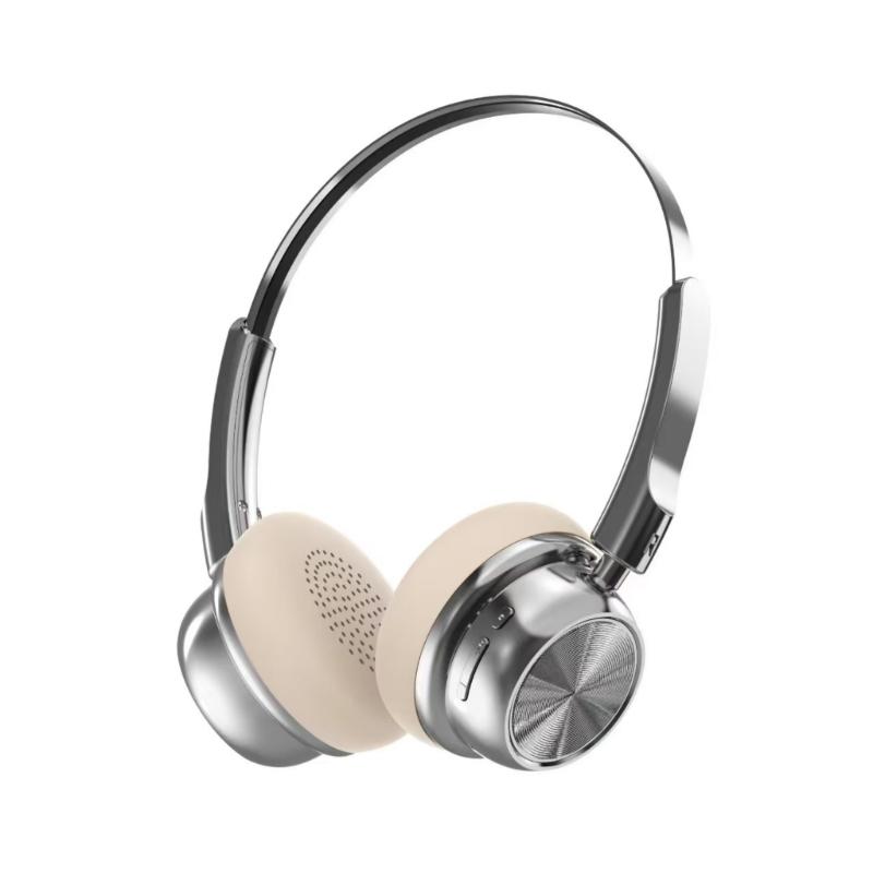 Ретро Стерео Металлические Беспроводные Совместимые с Bluetooth Hi-Fi Наушники Накладные С Регулируемым Оголовьем Долгое Время Работы от Батареи