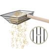 Large Chicken Poop Scooper Stainless Steel Chicken Coop Cleaning Shovel with Wooden Handle 3-in-1 Litter Scoop for Chicken Coop Accessories
