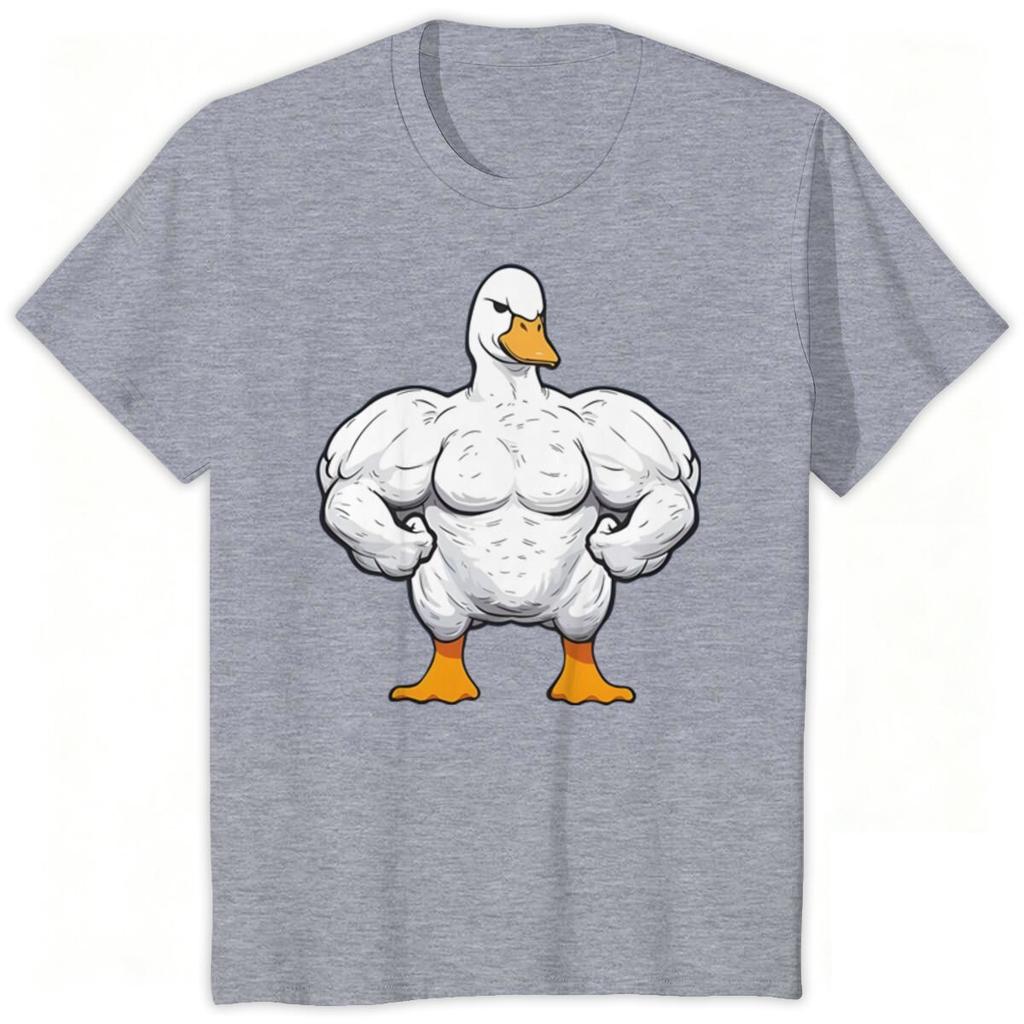 Funny Gym Duck Tshirt Gym Animal Print Shirts Short Sleeve ONeck Tops Funny Gym Lover Gift Print T Shirts Male Tee Tops