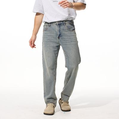 Новые весенне-летние эластичные свободные прямые джинсы, простые и универсальные джинсовые брюки в стиле ретро