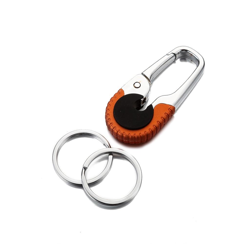 Durable Keychain Hook Stainless Steel Buckle Outdoor Carabiner Climbing Tool Double Ring Car Fishing Keyring