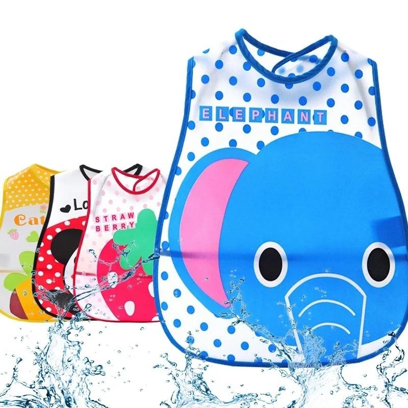 Cartoon Baby Bibs Eva Waterproof Newborn Bandanas Feeding Baby BURP Cloths Girls Kids Saliva Towel Printing Apron (Color Random)
